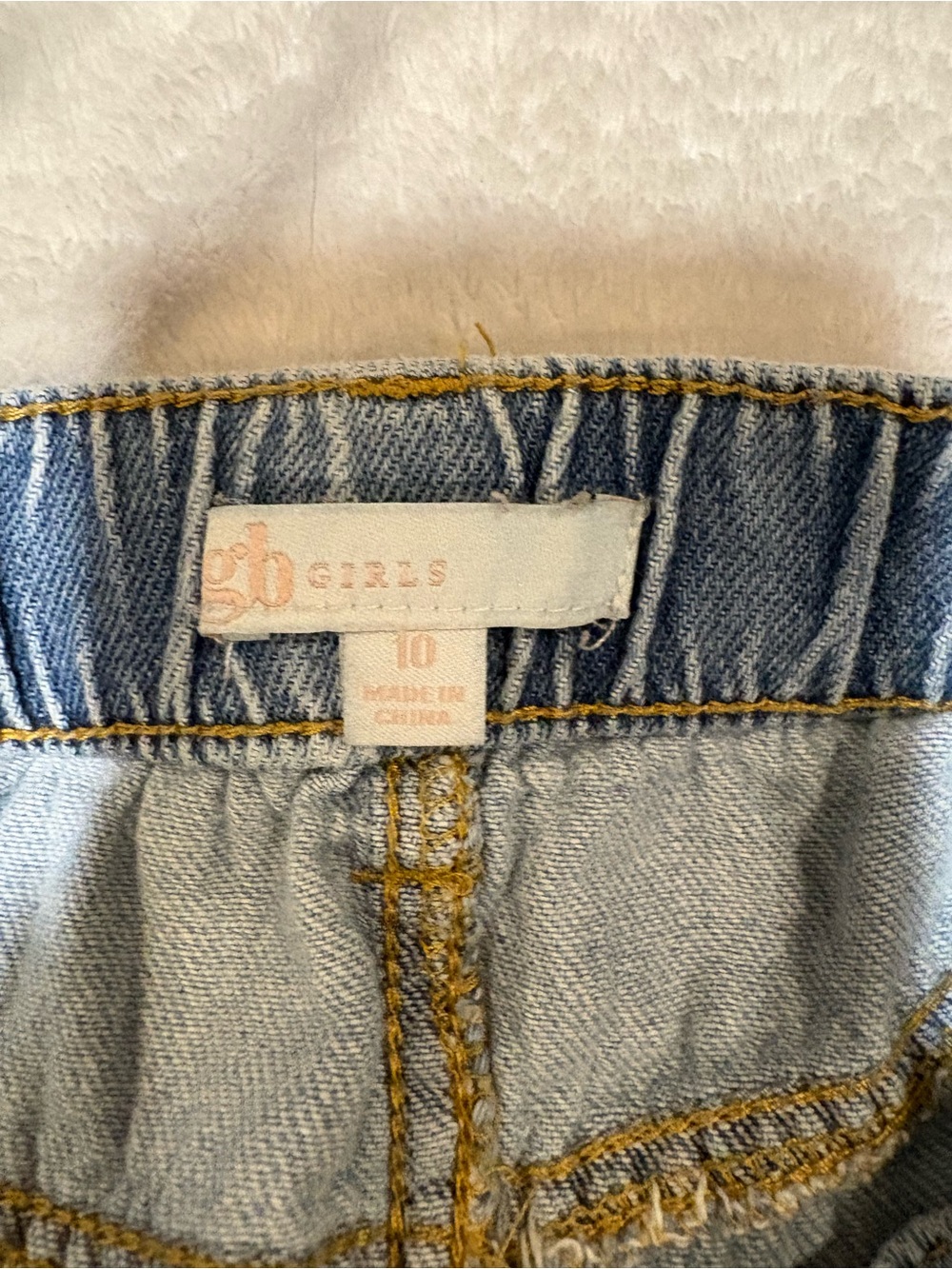 GB girls Light Blue Denim Jeans with Gold Stitching